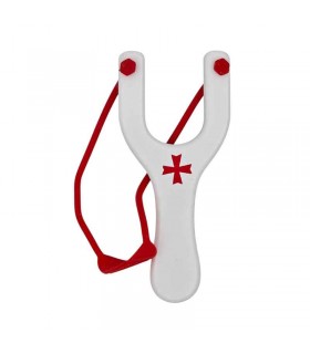 Lance pierre en bois | blanc croix templiers