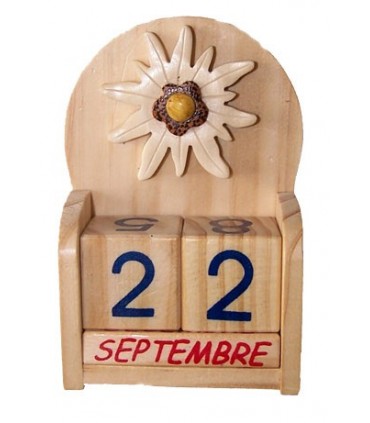 Calendrier en bois Edelweiss