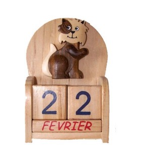 Calendrier en bois Chat