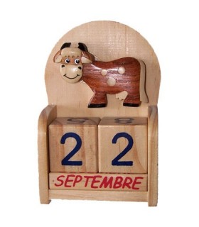 Calendrier en bois Vache