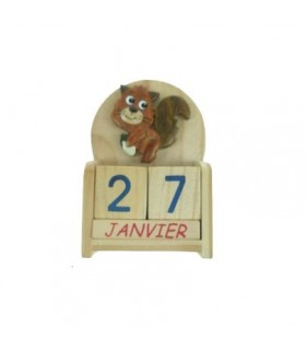 Calendrier en bois Ecureuil