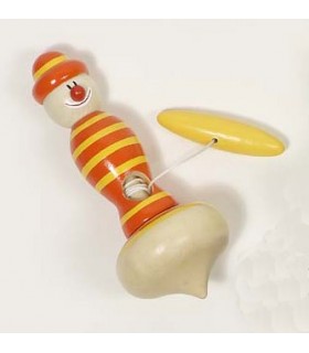 Toupie clown avec lanceur (orange