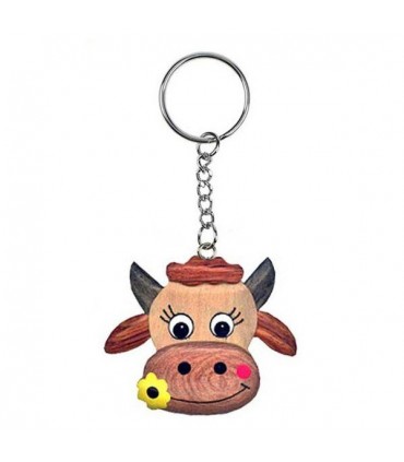 Porte-clé Vache avec fleur