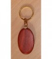 Porte-clef luxe en bois ovale (Bois de rose
