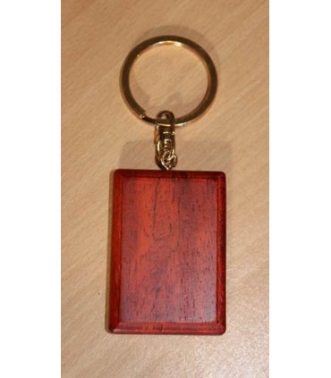 Porte-clef luxe en bois rectangle (Bois de rose