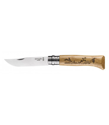Opinel N° 8 en chêne gravure Lièvre