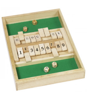 Jeu en bois Shut The Box pour 2 joueurs