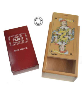 Coffret Jeu de Tarot en bois + cartes | motif Excuse