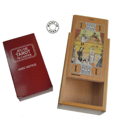 Coffret Jeu de Tarot en bois + cartes | motif Petit